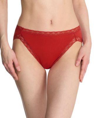 Natori Women's Bliss Lace-Trim Cotton French-Cut Brief Underwear 152058