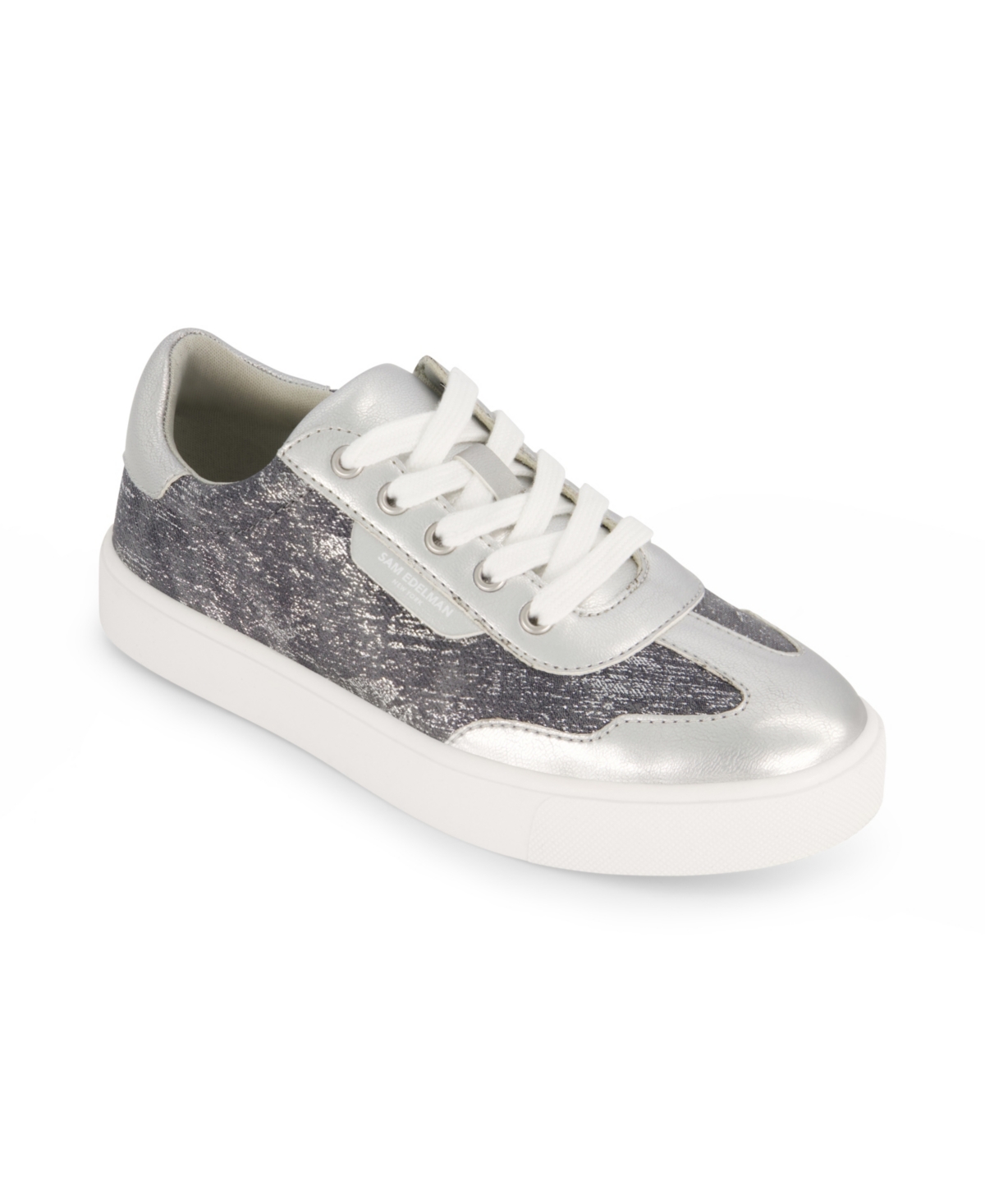 Sam Edelman Kids' Little And Big Girls Essie Tere Lace Up Court Sneaker In Grey
