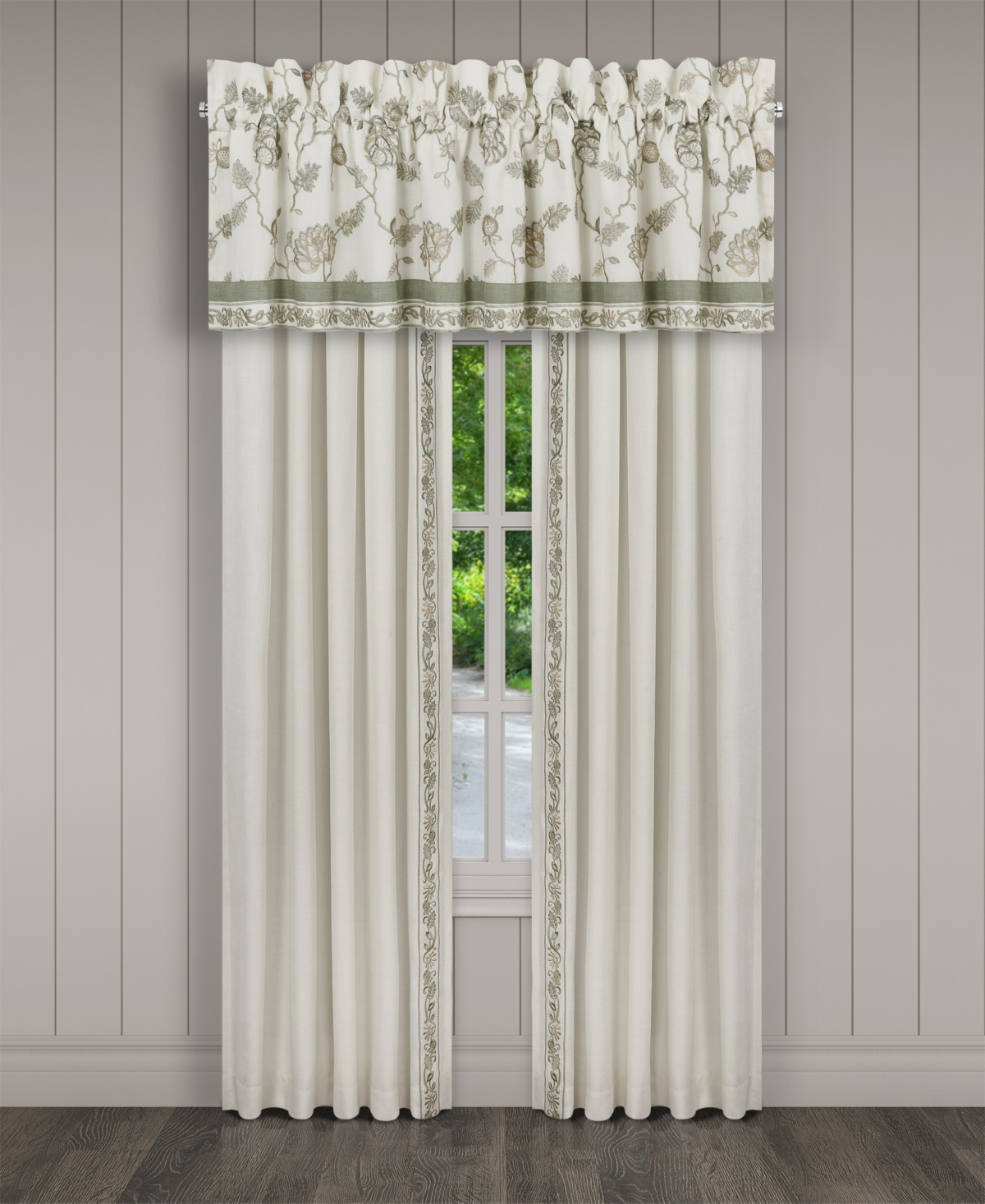 J Queen New York Fairview Window Straight Valance, 18" x 88"