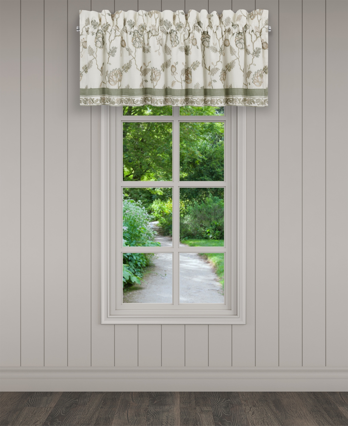 J Queen New York Fairview Window Straight Valance, 18" X 88" In Sage