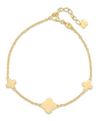 Clover Chain Bracelet in 14K Gold, 6.5 in adj to 7.5 in, approx. 3.2 grams