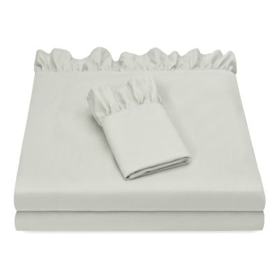 Premium Ruffle Sheet Set Soft Double-Brushed Microfiber with Chic Ruffled Hem. Includes Fitted, Flat & Pillow Cover Twin
