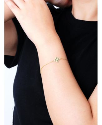 Clover Chain Bracelet in 14K Gold, 6.5 in adj to 7.5 in, approx. 2.4 grams