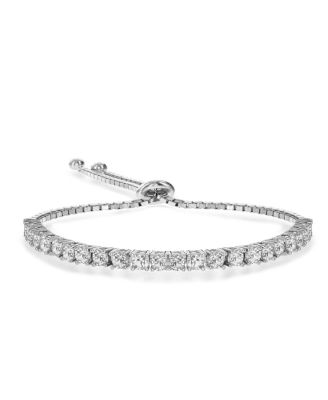 Delicate Cubic Zirconia Bolo Adjustable Tennis Bracelet