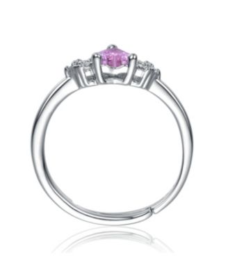 Sterling Silver Heart Cubic Zirconia Cluster Promise Ring