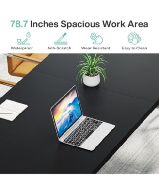78.7-Inch Executive Desk, Large Computer Office Desk Workstation, Modern Study Writing Table Business Furniture for Home Office