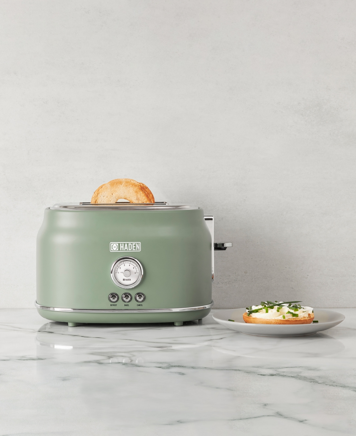 Haden Dorset 2 Slice Stainless Steel Toaster In Green