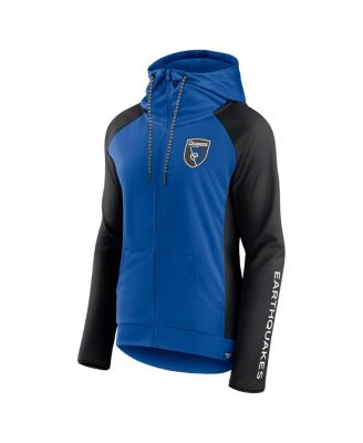 Women's Blue/Black San Jose Earthquakes Iconic Raglan Full-Zip Hoodie