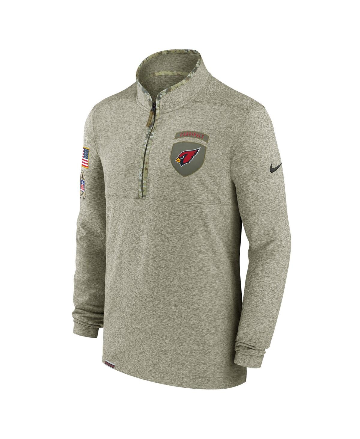 NIKE MEN'S OLIVE ARIZONA CARDINALS SALUTE TO SERVICE QUARTER-ZIP TOP