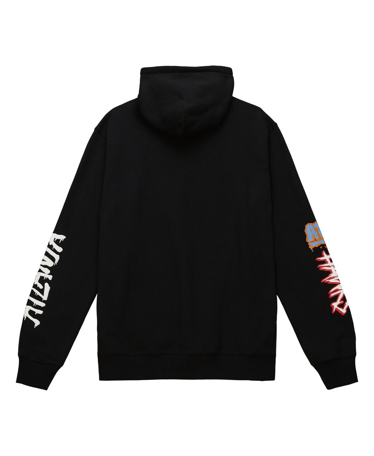 Mitchell & Ness Men'sAtlanta Hawks Hardwood Classics Slap Sticker Pullover Hoodie - Black