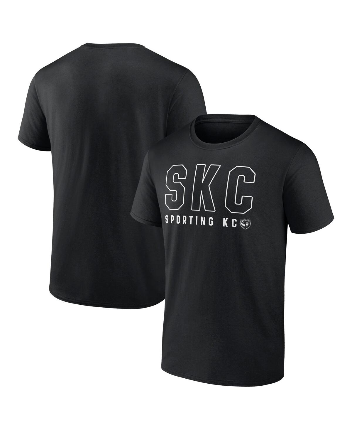Fanatics Men's Black Sporting Kansas City Fundamentals Stealth T-shirt In Black