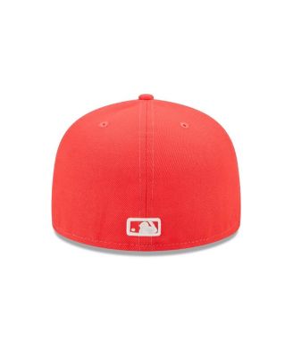 Men's Red Oakland Athletics Lava Highlighter Logo 59FIFTY Fitted Hat