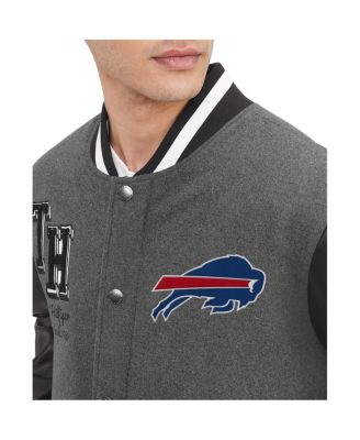 Men's Heather Gray Buffalo Bills Gunner Full-Zip Varsity Jacket