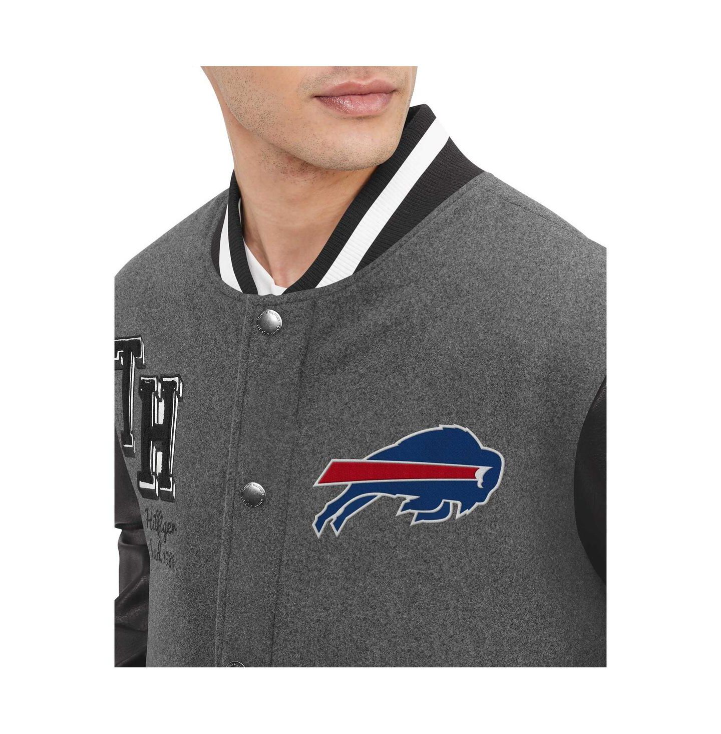 Мужская куртка Tommy Hilfiger Heather Gray Buffalo Bills Gunner Full-Zip Varsity — фото 2