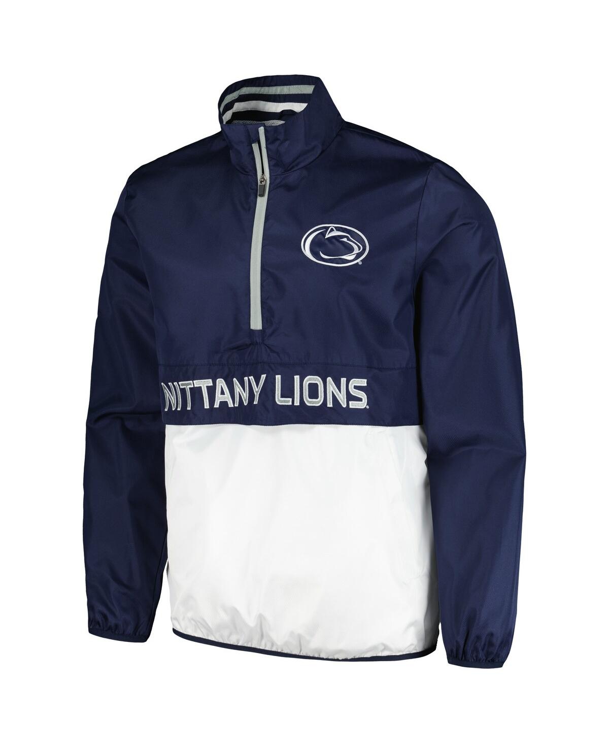 G-III SPORTS BY CARL BANKS MEN'S NAVY PENN STATE NITTANY LIONS CORNERMAN HALF-ZIP TOP 