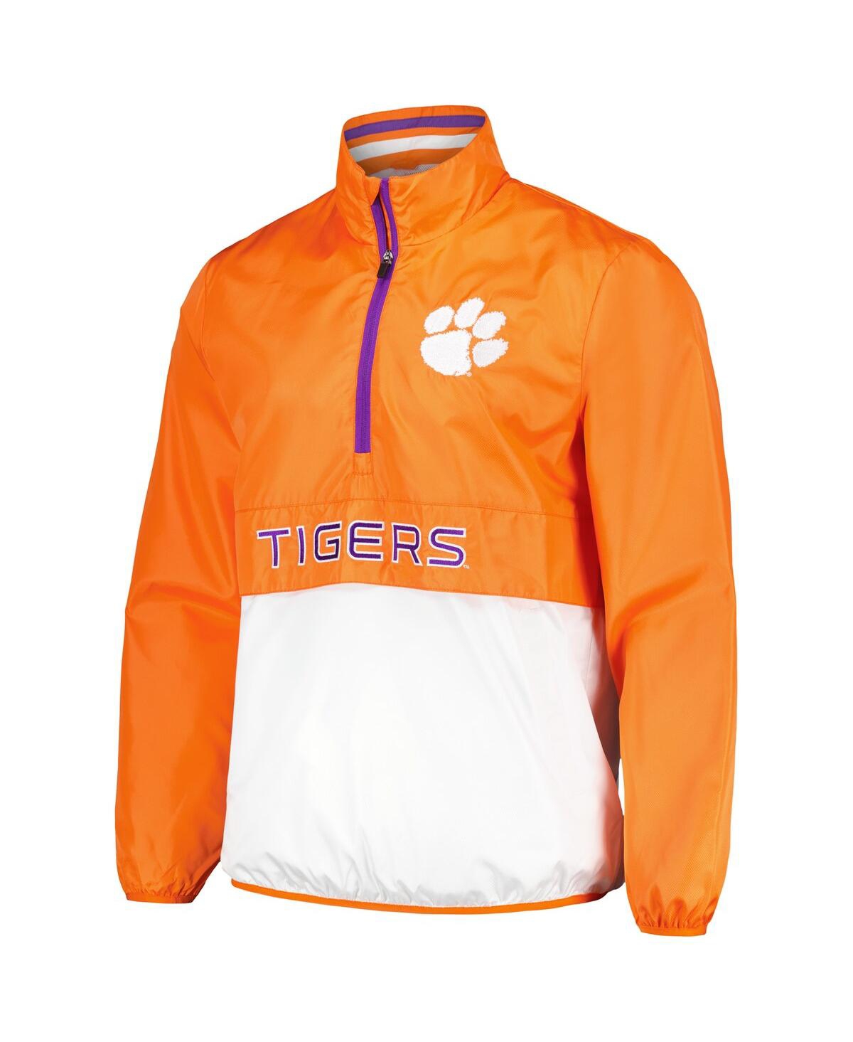 G-III SPORTS BY CARL BANKS MEN'S ORANGE CLEMSON TIGERS CORNERMAN HALF-ZIP TOP 