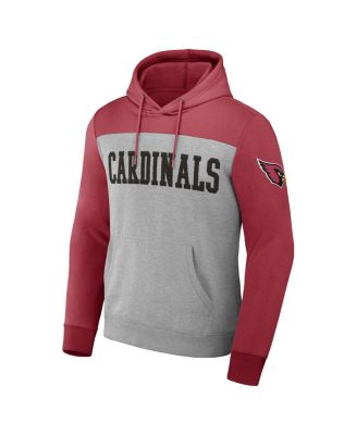 Men's Heather Gray Arizona Cardinals Color Blocked Pullover Hoodie