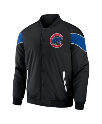 Men's Black Chicago Cubs Baseball Raglan Full-Snap Jacket