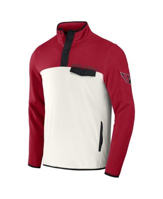 Men's Cardinal/Cream Arizona Cardinals Micro Fleece Quarter-Snap Jacket