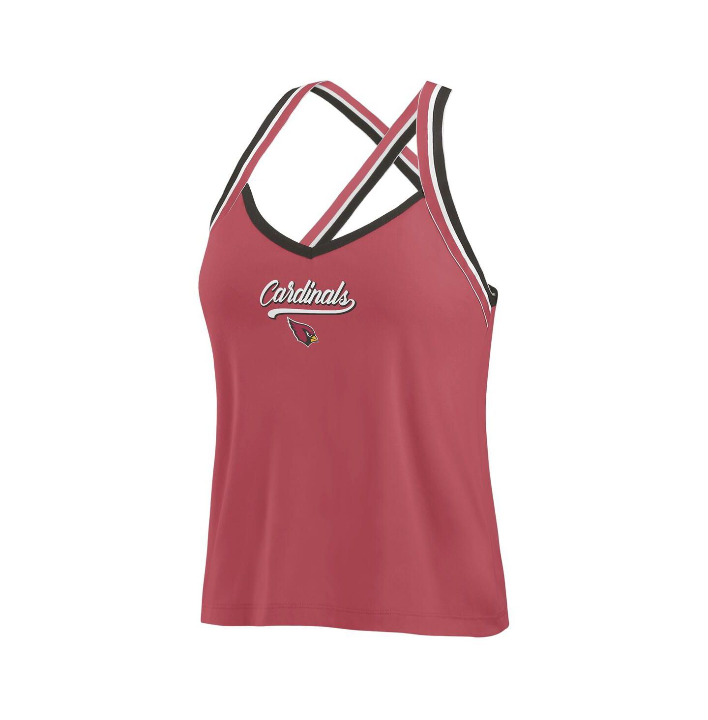 Женский топ WEAR by Erin Andrews Cardinal Arizona Cardinals Cross Strap Tri-Blend — фото 3