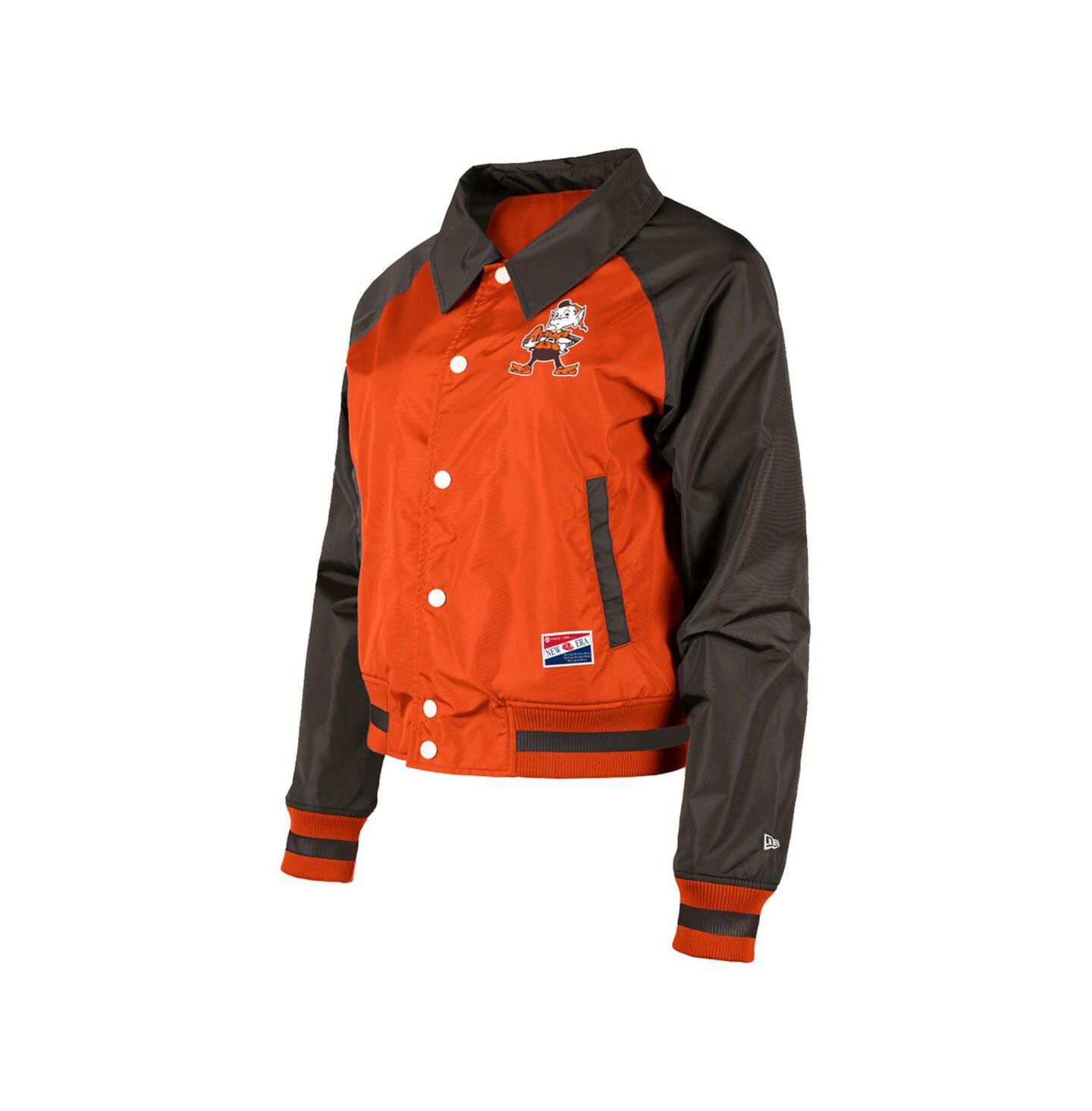 Женская куртка New Era Orange Cleveland Browns Coaches Raglan Full-Snap — фото 3