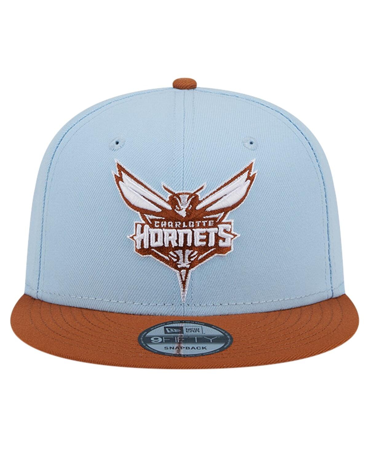 NEW ERA MEN'S LIGHT BLUE/BROWN CHARLOTTE HORNETS 2-TONE COLOR PACK 9FIFTY SNAPBACK HAT 