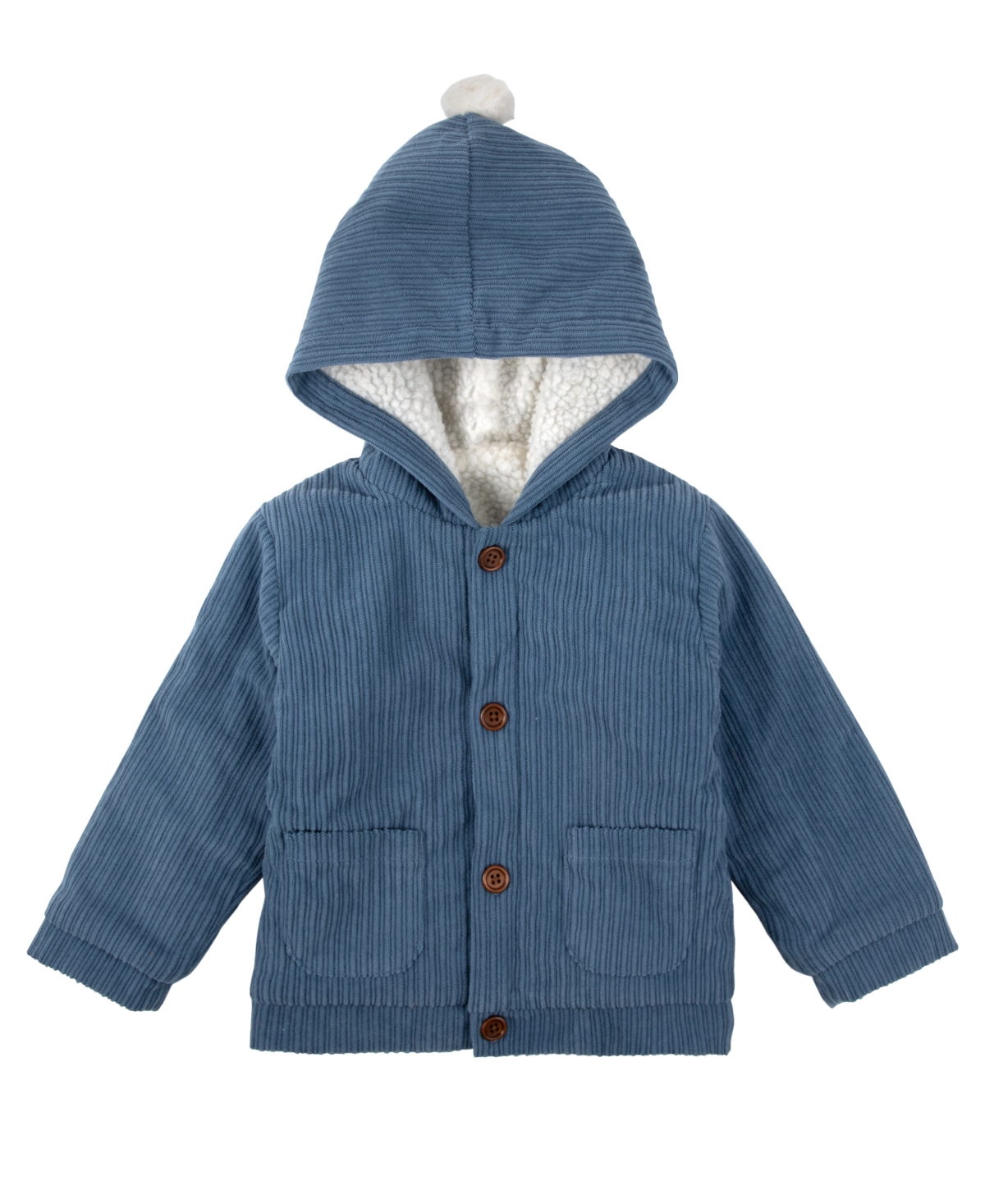 Baby Essentials Baby Boy Woodland Cozy Hooded Jacket, Top & Pant, 3-piece Set In Blue