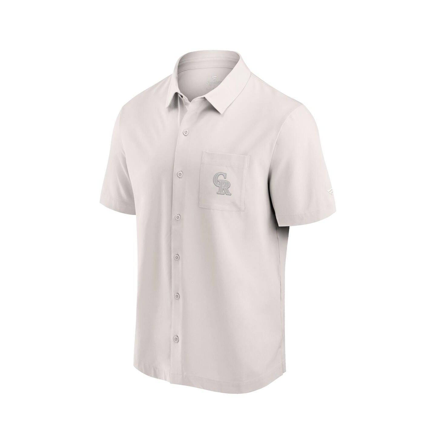 Мужская рубашка Fanatics Cream Colorado Rockies Front Office Button-Up — фото 2