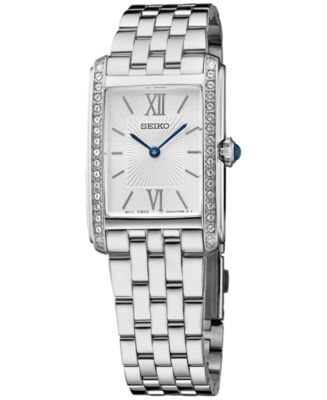 Seiko Women's Stainless Steel Bracelet Watch 23mm x 33mm - Macy's