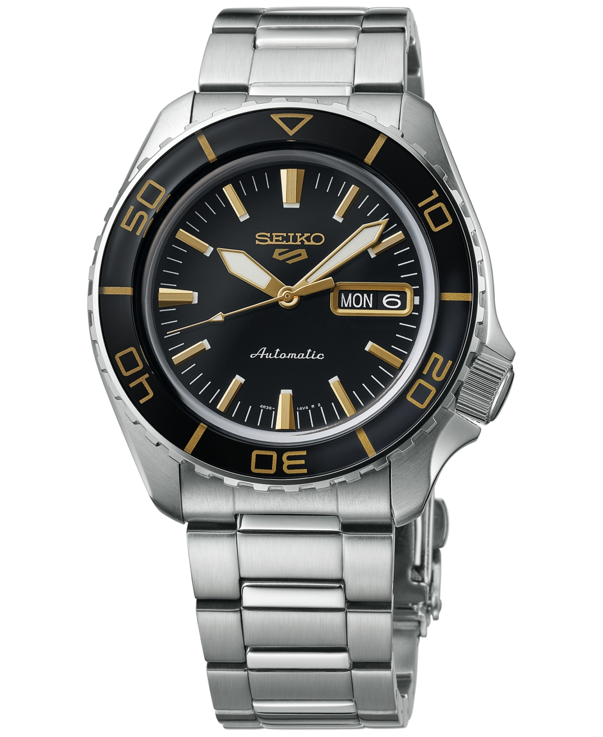 Men's Automatic 5 Sports Stainless Steel Bracelet Watch 42mm - Limited Edition - Black