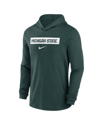 Men's Green Michigan State Spartans Sideline Hoodie Performance Long Sleeve T-Shirt