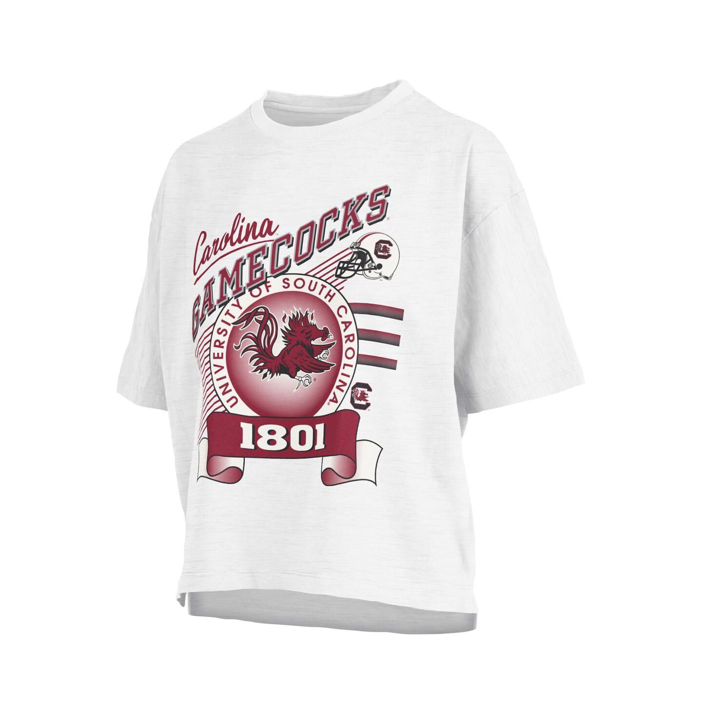 Женская футболка Pressbox White South Carolina Gamecocks Rock Roll Slub — фото 3