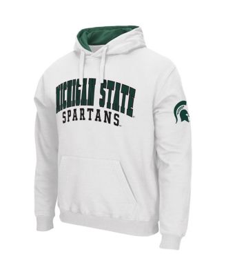 Men's White Michigan State Spartans Double Arch Pullover Hoodie