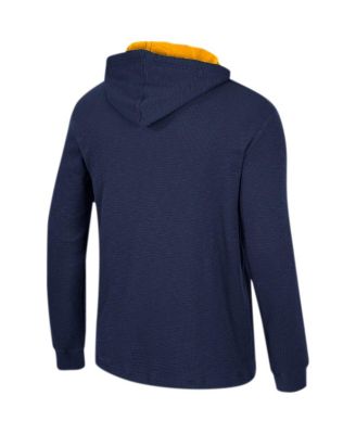 Men's Navy West Virginia Mountaineers Affirmative Thermal Hoodie Long Sleeve T-Shirt