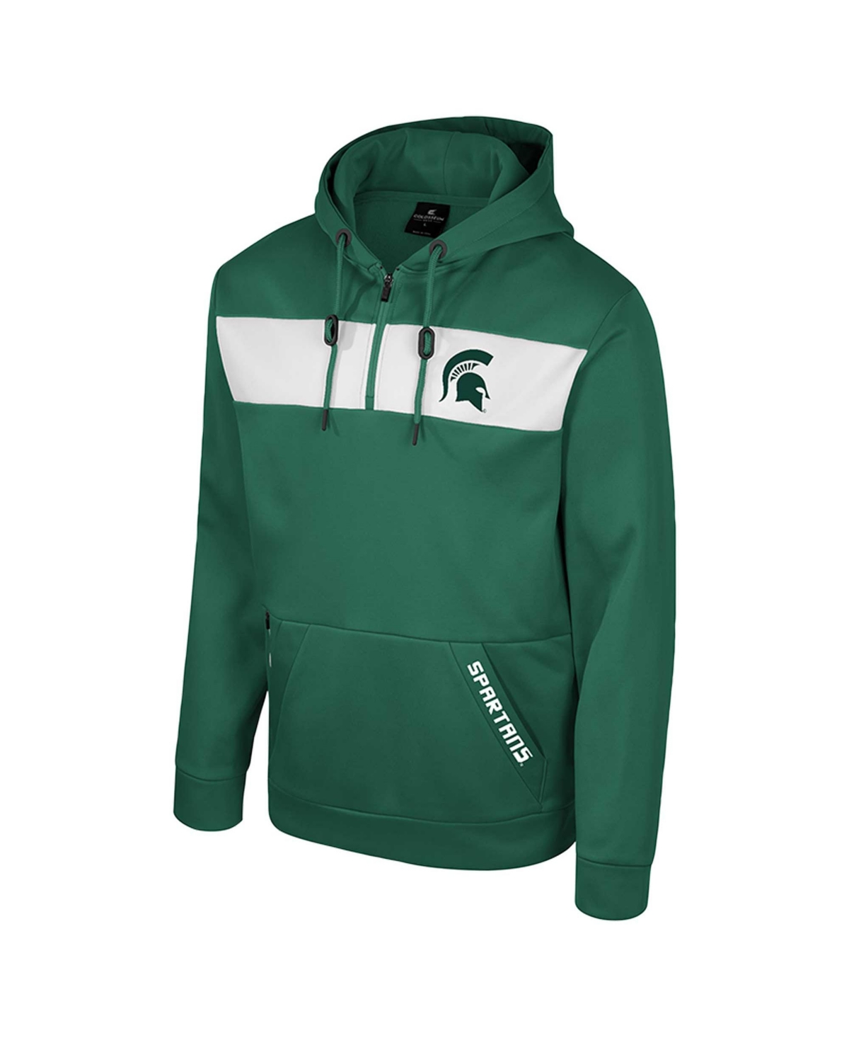 Colosseum Men's Green Michigan State Spartans Quarter-zip Hoodie In Green