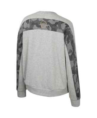 Women's Heather Gray Texas Longhorns OHT Military Appreciation Flag Rank Dolman Pullover Sweatshirt