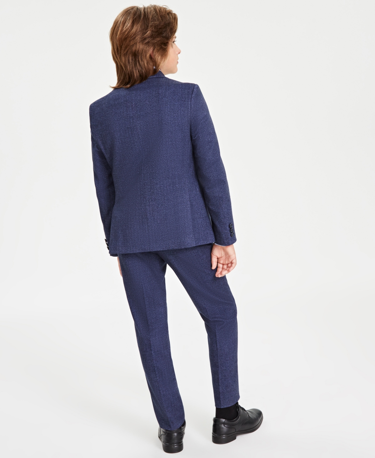 Big Boys Herringbone Classic Fit Stretch 2-Piece Suit