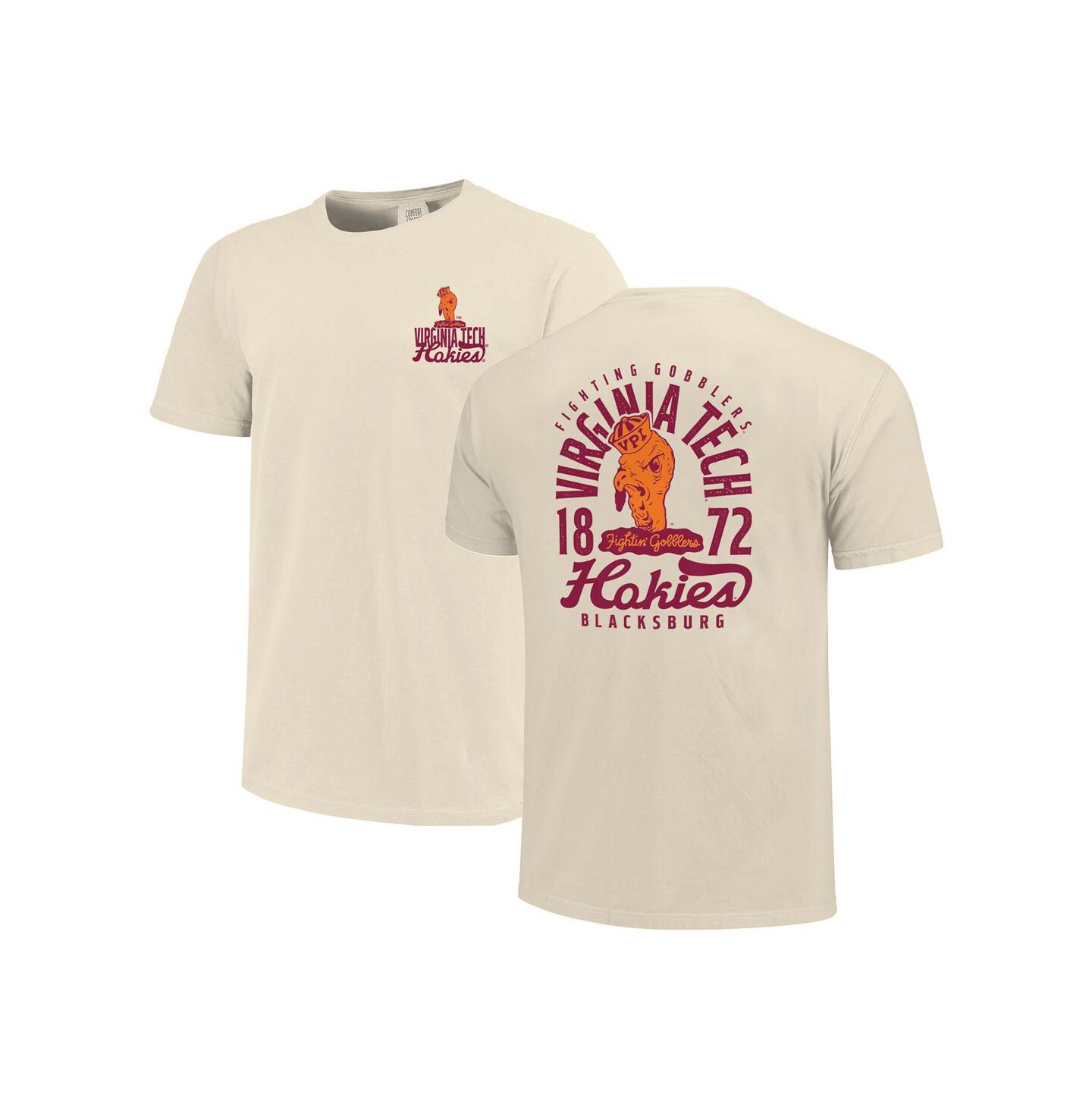 Мужская футболка Image One Cream Virginia Tech Hokies Comfort Colors Mascot Overlay — фото 1