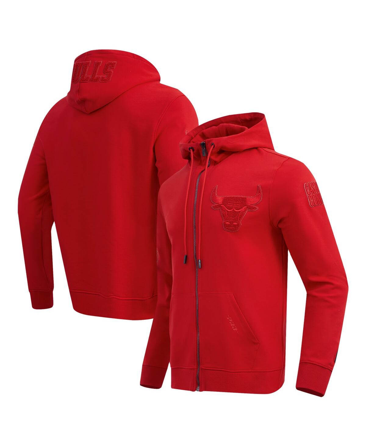 Pro Standard Men's Red Chicago Bulls Triple Tonal Dk Full-zip Hoodie Jacket In Red