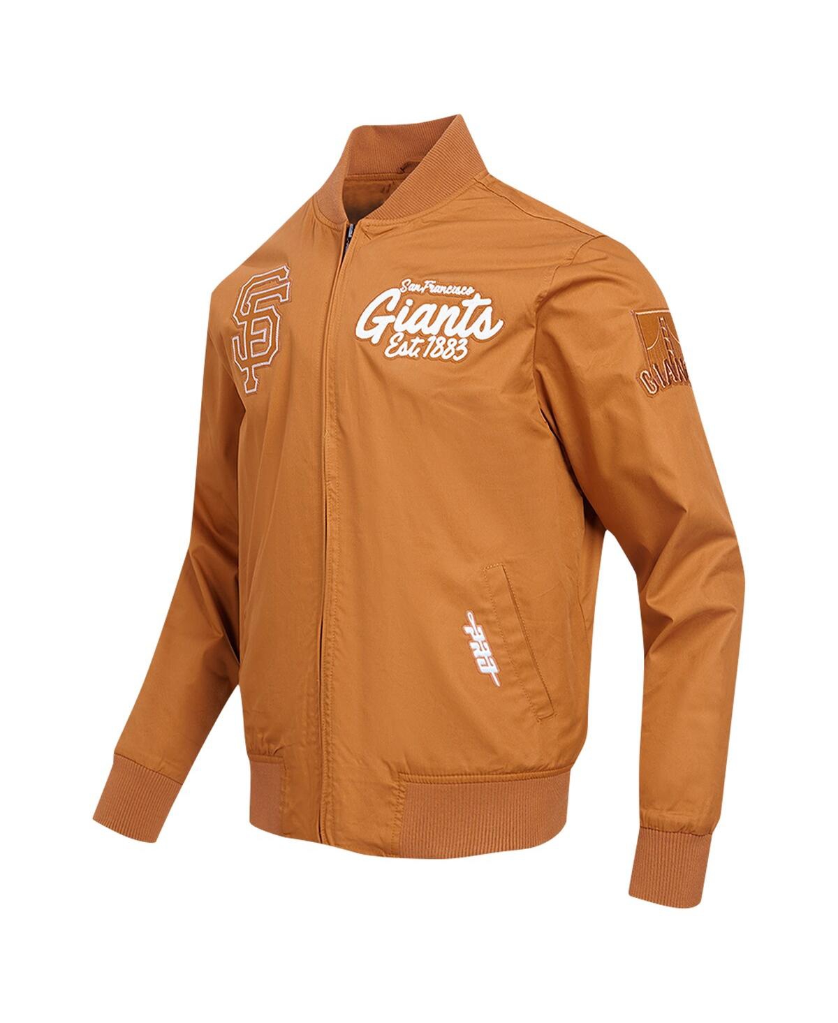 Pro Standard Men's Brown San Francisco Giants Paint The City Twill Full-zip Jacket In Brown