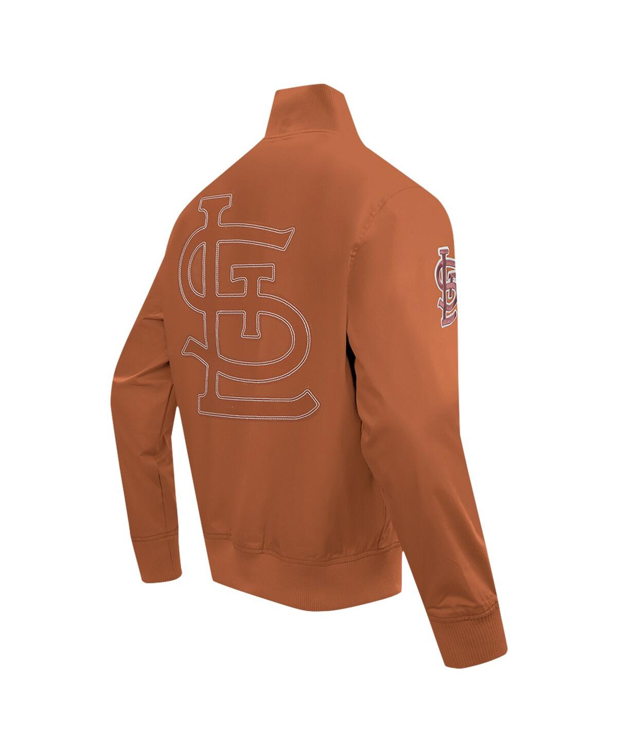 Pro Standard Men's Brown St. Louis Cardinals Paint The City Twill Full-zip Jacket In Brown