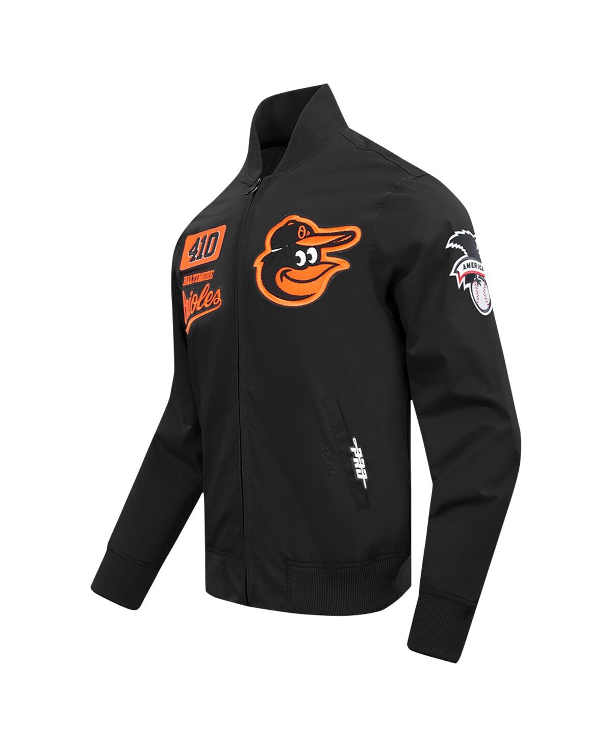 PRO STANDARD MEN'S BLACK BALTIMORE ORIOLES AREA CODE TWILL FULL-ZIP JACKET 