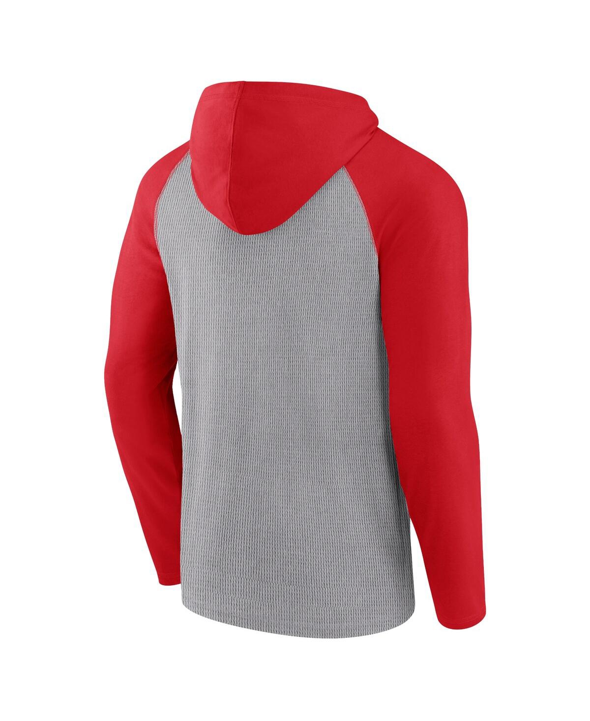 Fanatics Men'sRed Kansas City Chiefs Under Center Long Sleeve Hoodie T-Shirt -Red
