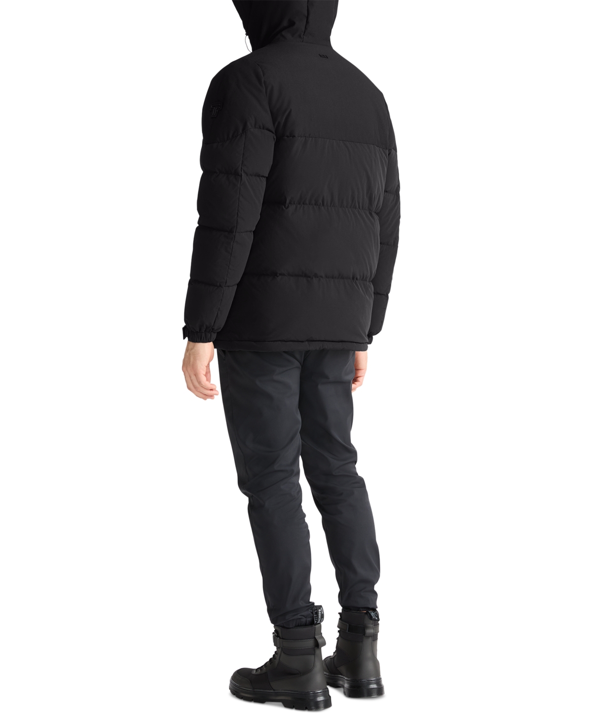 Shop Tumi Men's Asymmetrical Zip Premium Down Fill Heavyweight Puffer In Black