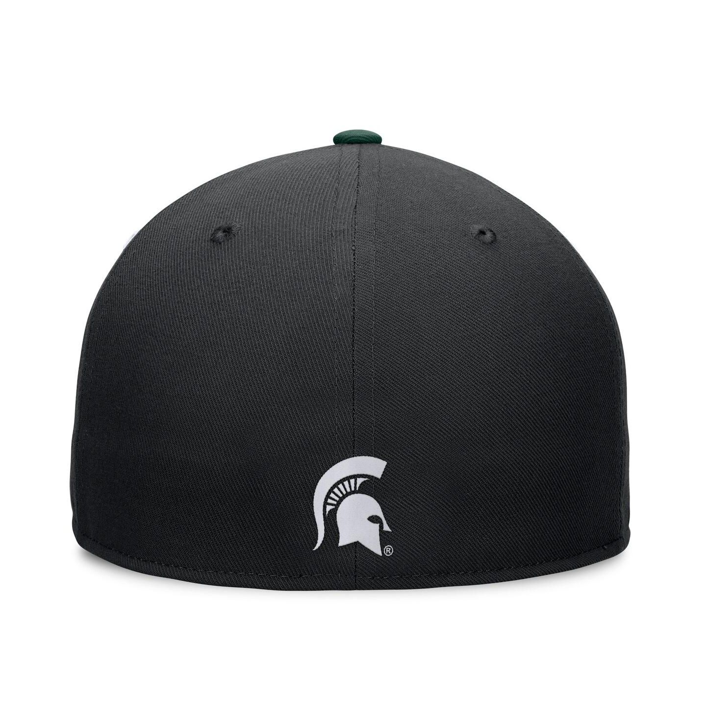 Мужская кепка Top of the World White/Green Michigan State Spartans Tri-Tone Heritage Collector Fitted Hat — фото 4