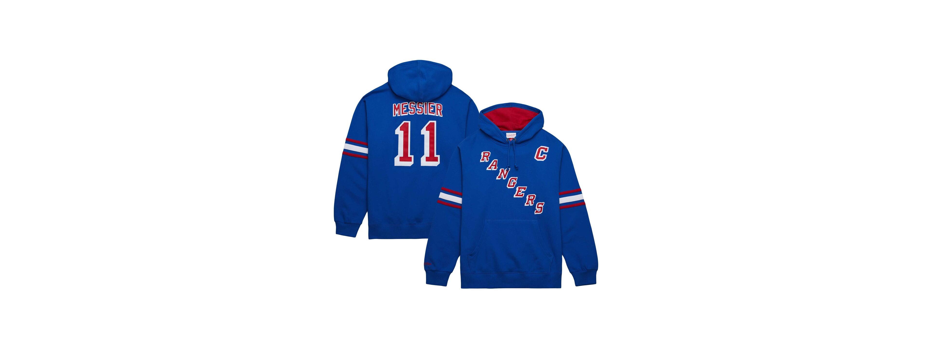 Mitchell & Ness Men's Mark Messier Blue New York Rangers Name Number Premium Pullover Hoodie
