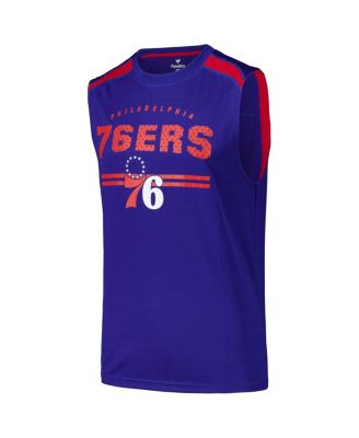 Men's Royal Philadelphia 76ers Birdseye Muscle Tank Top