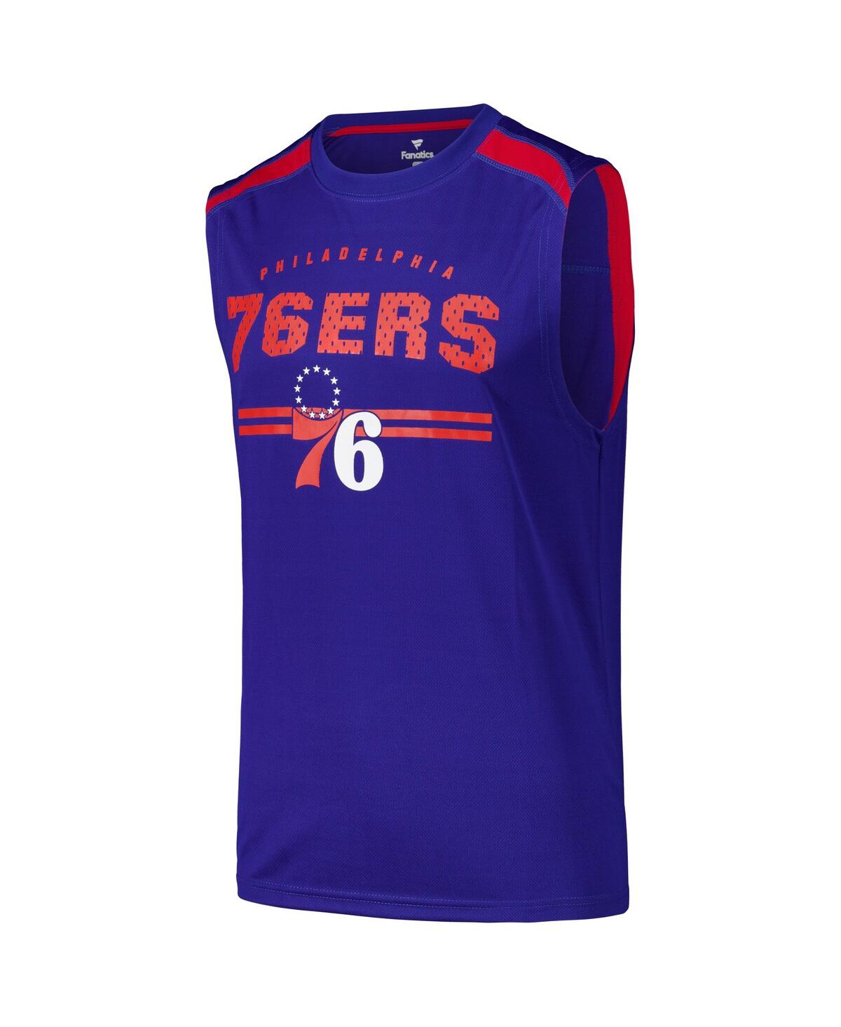 Fanatics Men's Royal Philadelphia 76ers Birdseye Muscle Tank Top In Royal