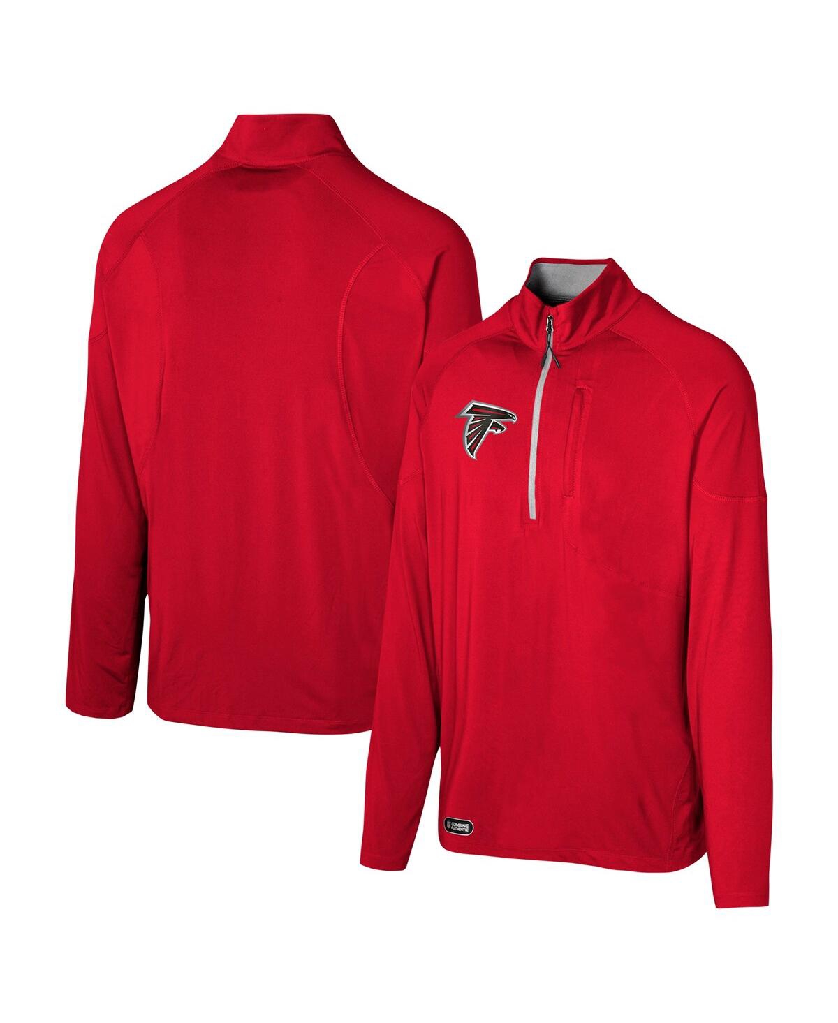 Men's Red Atlanta Falcons Grind Iron Quarter-Zip Top - Red