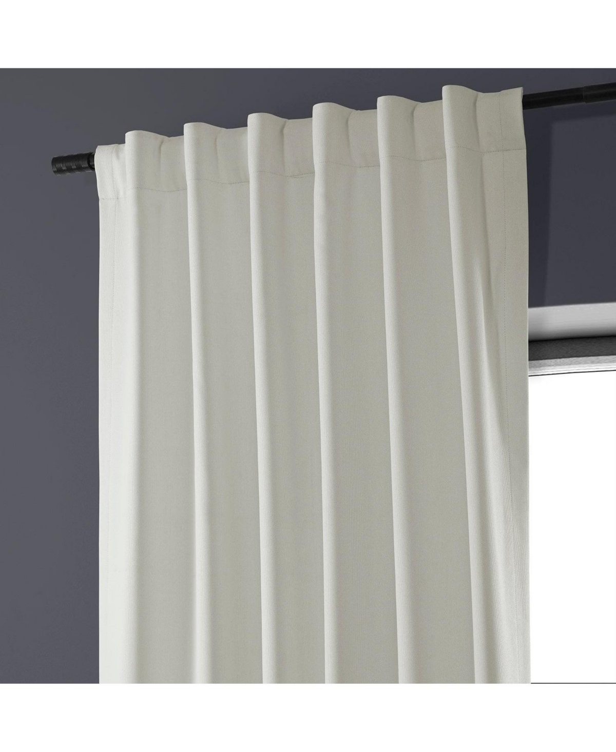 Half Price Drapes Off White Performance Linen Hotel Blackout Curtain